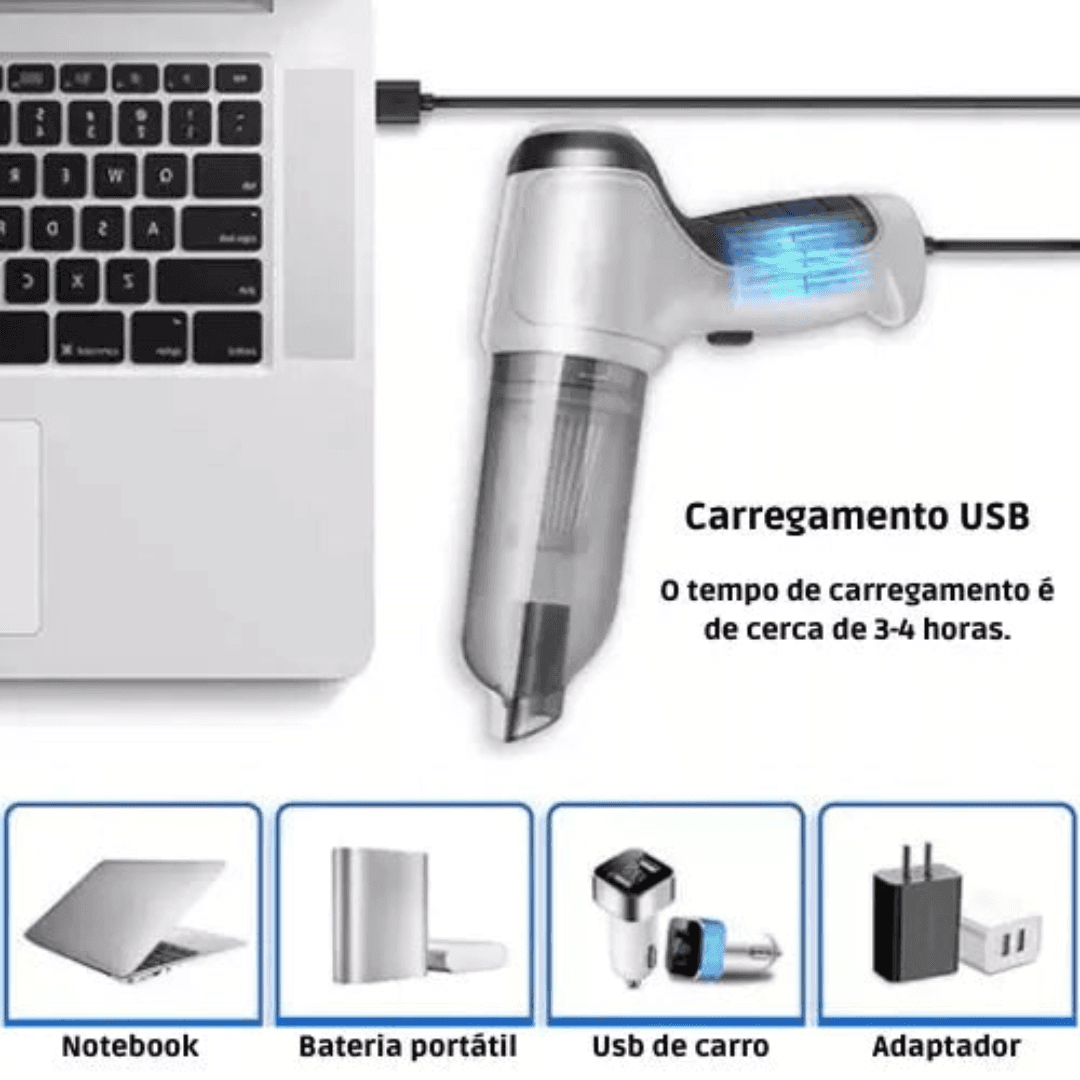 Aspirador De Pó Portátil Sem Fio 3 em 1 - miniatura 4