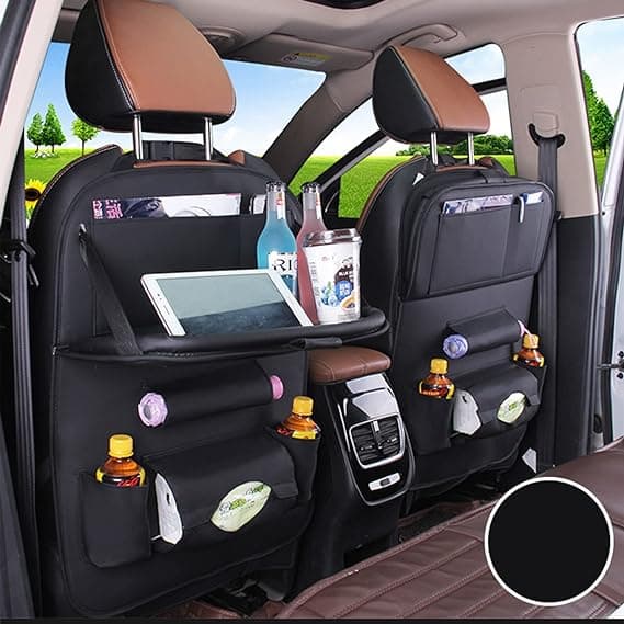 Organizador Traseiro Automotivo de Couro com Mesa Dobrável - miniatura 5