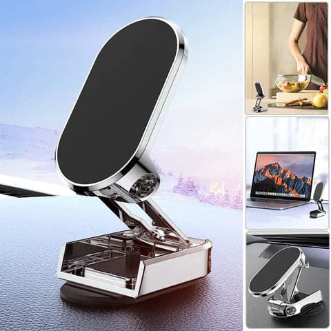 Suporte de Telefone Dobrável de Metal para Carro - miniatura 2