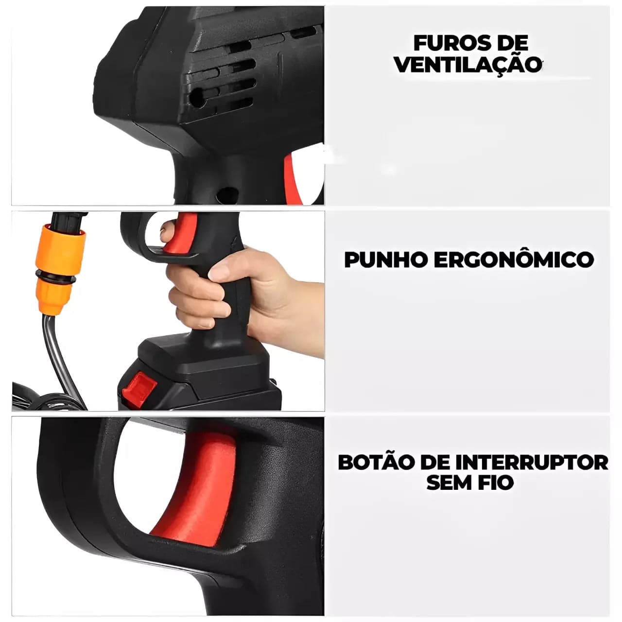 LAVADORA PORTÁTIL DE ALTA PRESSÃO Mangueira de 5m + Bateria Recarregável - miniatura 2