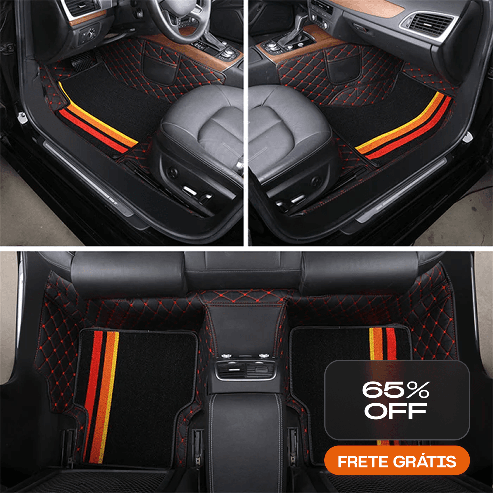 LuxDrive™ – Kit de Tapetes Premium com Personalização (4 Peças)